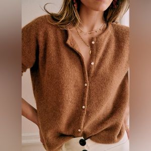 Sezane Gaspard jumper XS camel sweater mohair alpaca blend